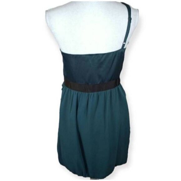 LC LAUREN CONRAD GREEN & BLACK ONE SHOULDER DRESS SZ.12 EUC. - Picture 5 of 8